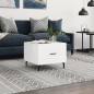 vidaXL Mesa de centro madera de ingeniería brillo blanco 50x50x40 cm vidaXL Mesa de centro madera de ingeniería brillo blanco 50x50x40 cm