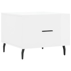 vidaXL Mesa de centro madera de ingeniería brillo blanco 50x50x40 cm