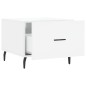 vidaXL Mesa de centro madera de ingeniería brillo blanco 50x50x40 cm vidaXL Mesa de centro madera de ingeniería brillo blanco 50x50x40 cm