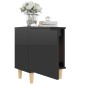 vidaXL Mesitas de noche 2 uds patas madera negro brillo 40x30x50 cm vidaXL Mesitas de noche 2 uds patas madera negro brillo 40x30x50 cm