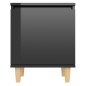 vidaXL Mesitas de noche 2 uds patas madera negro brillo 40x30x50 cm vidaXL Mesitas de noche 2 uds patas madera negro brillo 40x30x50 cm
