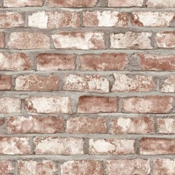 DUTCH WALLCOVERINGS Papel de pared diseño de ladrillos rojo EW3102 