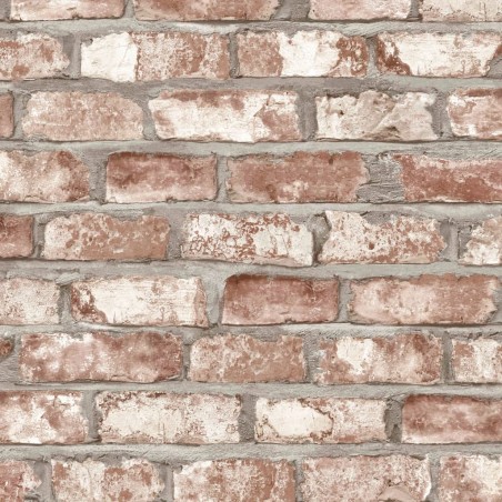 DUTCH WALLCOVERINGS Papel de pared diseño de ladrillos rojo EW3102 