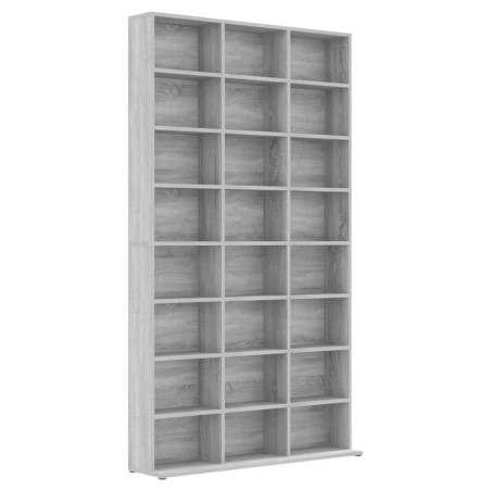 vidaXL Estante de CD madera contrachapada gris Sonoma 102x23x177,5 cm