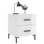 vidaXL Mesita de noche madera de ingeniería blanco brillo 40x35x47,5cm vidaXL Mesita de noche madera de ingeniería blanco brillo 40x35x47,5cm