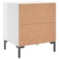 vidaXL Mesita de noche madera de ingeniería blanco brillo 40x35x47,5cm vidaXL Mesita de noche madera de ingeniería blanco brillo 40x35x47,5cm