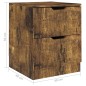 vidaXL Mesita de noche madera de ingeniería roble ahumado 40x40x50 cm