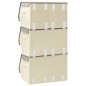vidaXL Juego de cajas de almacenaje apilables 4 uds tela gris y crema vidaXL Juego de cajas de almacenaje apilables 4 uds tela gris y crema
