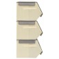 vidaXL Juego de cajas de almacenaje apilables 4 uds tela gris y crema vidaXL Juego de cajas de almacenaje apilables 4 uds tela gris y crema