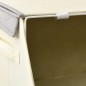 vidaXL Juego de cajas de almacenaje apilables 4 uds tela gris y crema vidaXL Juego de cajas de almacenaje apilables 4 uds tela gris y crema