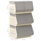 vidaXL Juego de cajas de almacenaje apilables 4 uds tela gris y crema vidaXL Juego de cajas de almacenaje apilables 4 uds tela gris y crema