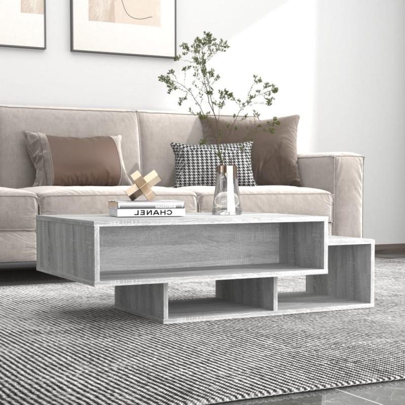 vidaXL Mesa de centro madera contrachapada gris Sonoma 105x55x32 cm vidaXL Mesa de centro madera contrachapada gris Sonoma 105x55x32 cm