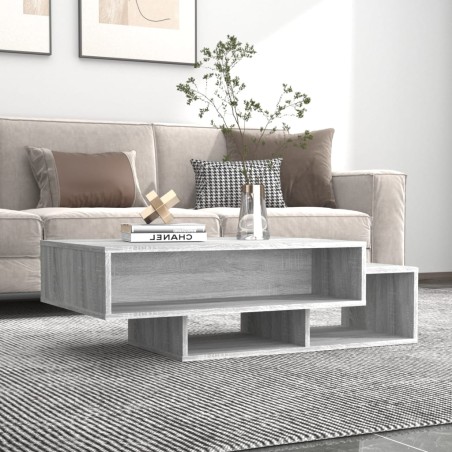 vidaXL Mesa de centro madera contrachapada gris Sonoma 105x55x32 cm