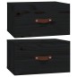 vidaXL Mesitas de noche de pared 2 uds negro 40x29,5x22 cm vidaXL Mesitas de noche de pared 2 uds negro 40x29,5x22 cm