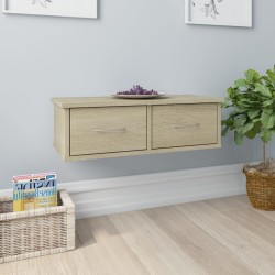vidaXL Estante cajones pared contrachapada color roble 60x26x18,5cm