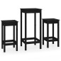 vidaXL Set de bar 3 piezas madera maciza de pino negro vidaXL Set de bar 3 piezas madera maciza de pino negro