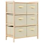 vidaXL Estantería de almacenaje 6 cestas de tela madera de cedro beige vidaXL Estantería de almacenaje 6 cestas de tela madera de cedro beige
