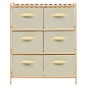 vidaXL Estantería de almacenaje 6 cestas de tela madera de cedro beige vidaXL Estantería de almacenaje 6 cestas de tela madera de cedro beige