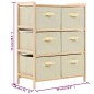 vidaXL Estantería de almacenaje 6 cestas de tela madera de cedro beige vidaXL Estantería de almacenaje 6 cestas de tela madera de cedro beige