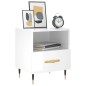 vidaXL Mesita de noche madera de ingeniería blanco brillo 40x35x47,5cm vidaXL Mesita de noche madera de ingeniería blanco brillo 40x35x47,5cm