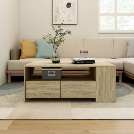 vidaXL Mesa de centro madera de ingeniería roble Sonoma 102x55x42 cm