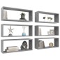 vidaXL Estante cubo pared 6 uds contrachapado gris hormigón 60x15x23cm vidaXL Estante cubo pared 6 uds contrachapado gris hormigón 60x15x23cm