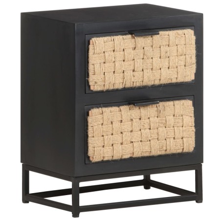 vidaXL Mesita de noche de madera maciza de mango 40x30x50 cm 