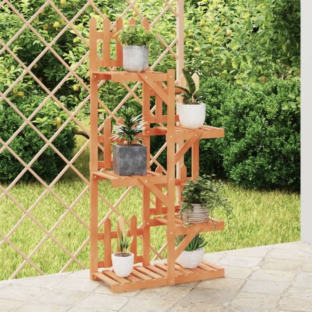 vidaXL Soporte para flores madera maciza de abeto 60x25x130 cm