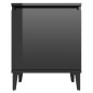 vidaXL Mesita de noche con patas de metal negro brillante 40x30x50 cm vidaXL Mesita de noche con patas de metal negro brillante 40x30x50 cm