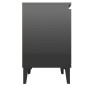 vidaXL Mesita de noche con patas de metal negro brillante 40x30x50 cm vidaXL Mesita de noche con patas de metal negro brillante 40x30x50 cm