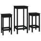 vidaXL Set de bar 3 piezas madera maciza de pino negro vidaXL Set de bar 3 piezas madera maciza de pino negro