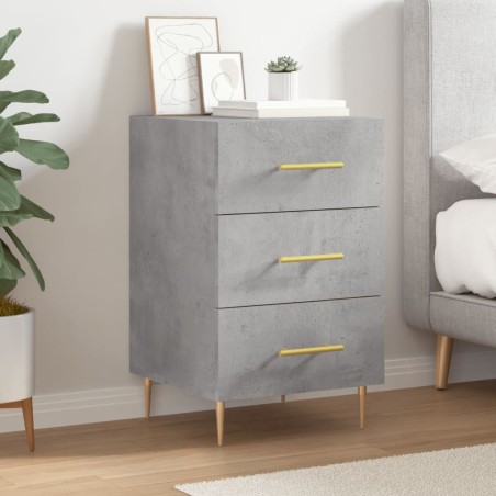vidaXL Mesita de noche madera de ingeniería gris hormigón 40x40x66 cm
