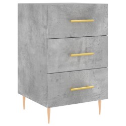 vidaXL Mesita de noche madera de ingeniería gris hormigón 40x40x66 cm