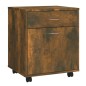 vidaXL Armario ruedas madera contrachapada roble ahumado 45x38x54 cm vidaXL Armario ruedas madera contrachapada roble ahumado 45x38x54 cm