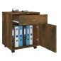 vidaXL Armario ruedas madera contrachapada roble ahumado 45x38x54 cm vidaXL Armario ruedas madera contrachapada roble ahumado 45x38x54 cm