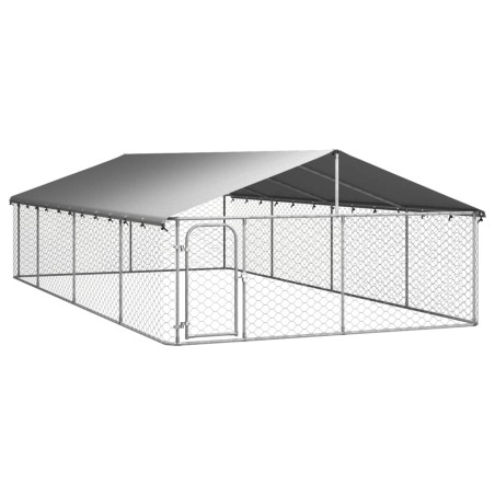 vidaXL Perrera de exterior con tejado 600x300x150 cm