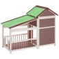 vidaXL Caseta para perros madera maciza de pino moca 143x60,5x109 cm vidaXL Caseta para perros madera maciza de pino moca 143x60,5x109 cm