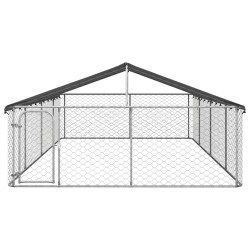 vidaXL Perrera de exterior con tejado 600x300x150 cm