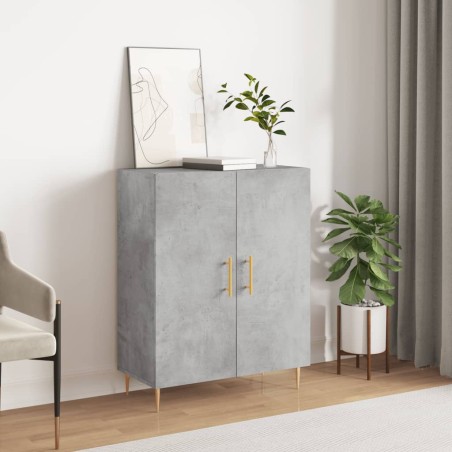 vidaXL Aparador de madera de ingeniería gris hormigón 69,5x34x90 cm