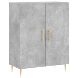vidaXL Aparador de madera de ingeniería gris hormigón 69,5x34x90 cm