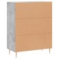 vidaXL Aparador de madera de ingeniería gris hormigón 69,5x34x90 cm
