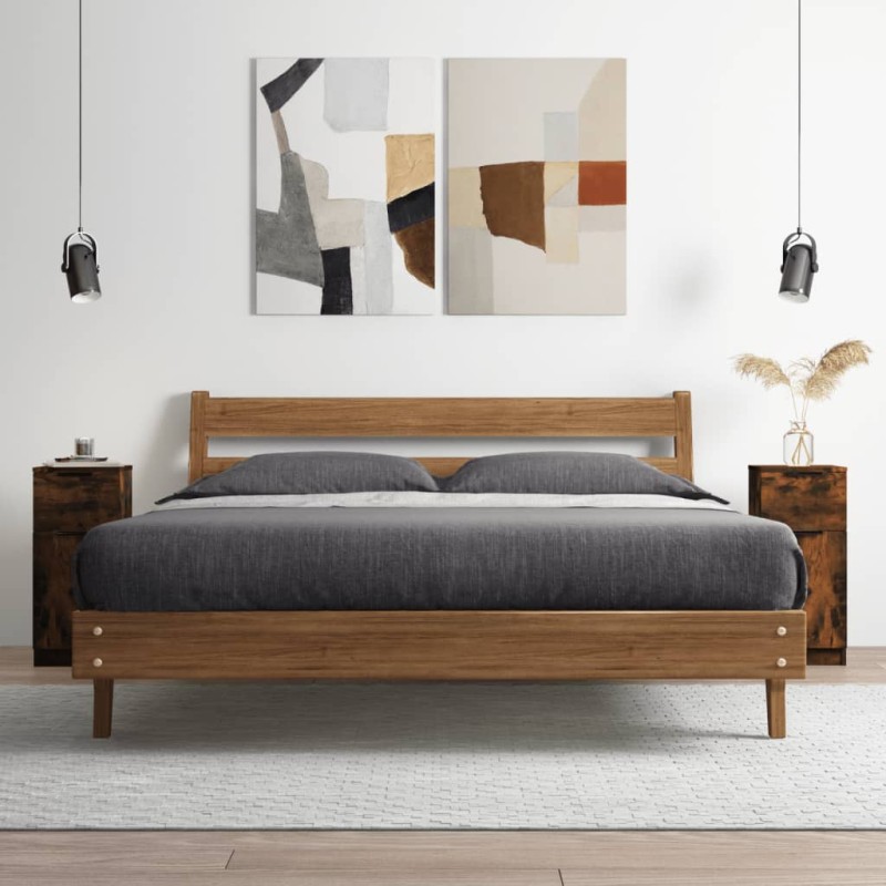 vidaXL Aparador madera contrachapada color roble ahumado 30x30x70 cm vidaXL Aparador madera contrachapada color roble ahumado 30x30x70 cm
