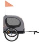 vidaXL Remolque de bicicleta para mascotas naranja y gris