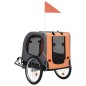 vidaXL Remolque de bicicleta para mascotas naranja y gris