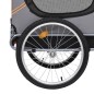 vidaXL Remolque de bicicleta para mascotas naranja y gris