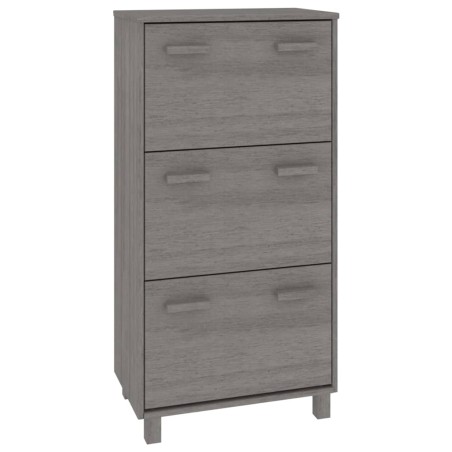 vidaXL Zapatero HAMAR madera maciza pino gris claro 59,5x35x117 cm