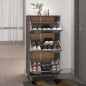 vidaXL Zapatero HAMAR madera maciza pino gris claro 59,5x35x117 cm vidaXL Zapatero HAMAR madera maciza pino gris claro 59,5x35x117 cm