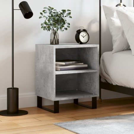 vidaXL Mesita de noche madera de ingeniería gris hormigón 40x30x50 cm