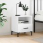 vidaXL Mesita de noche madera de ingeniería blanco brillo 40x35x47,5cm vidaXL Mesita de noche madera de ingeniería blanco brillo 40x35x47,5cm