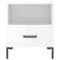 vidaXL Mesita de noche madera de ingeniería blanco brillo 40x35x47,5cm vidaXL Mesita de noche madera de ingeniería blanco brillo 40x35x47,5cm